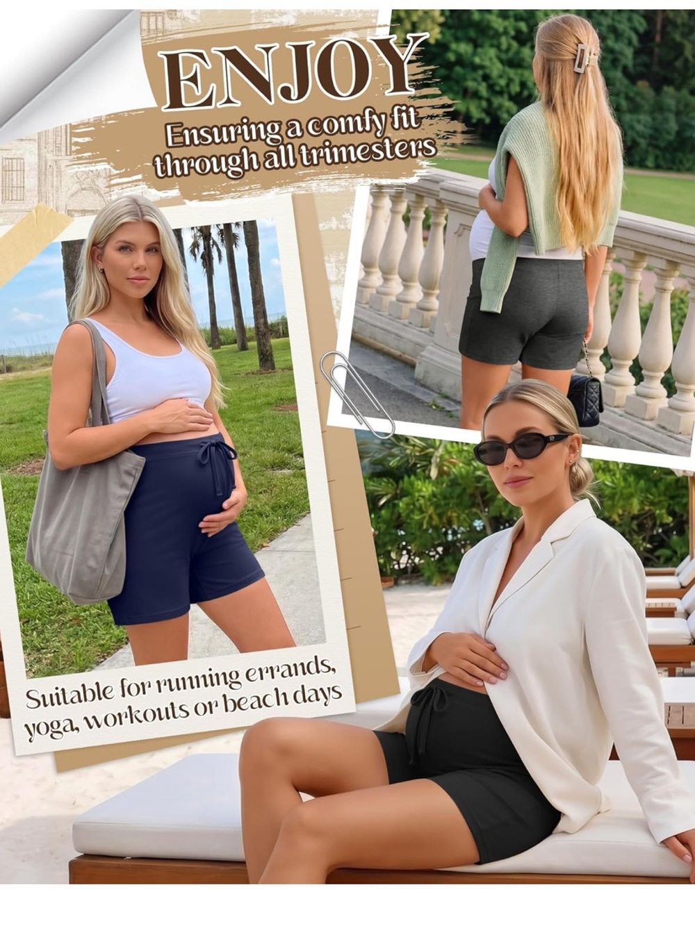 Women’s Maternity Shorts 3pack - Picture 2 of 3